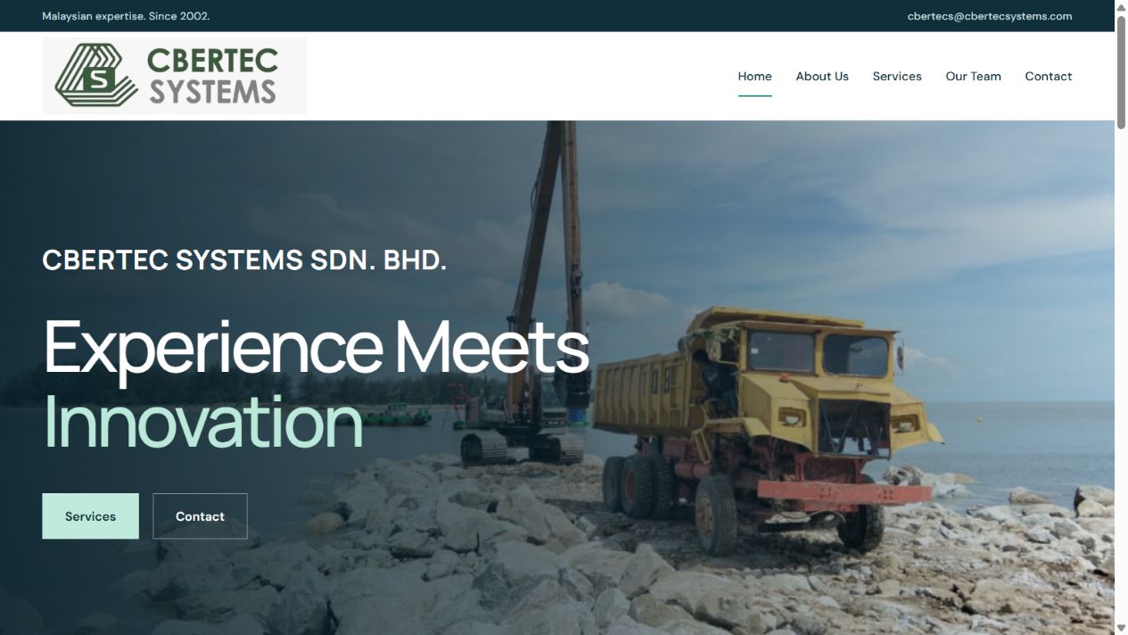 Homepage snapshot of CBERTEC Systems